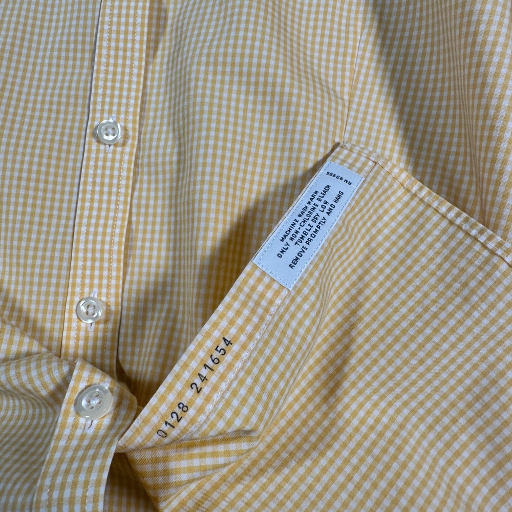 Brooks Brothers 346 Button Down Women 8 Yellow Gingham Non-Iron Cotton Fitted - Picture 7 of 12